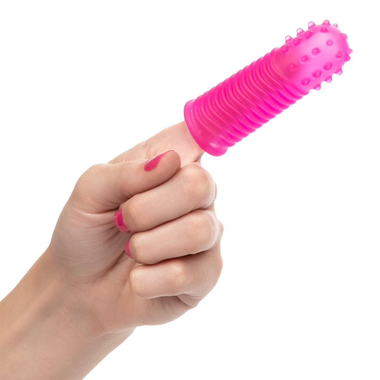 CalExotics Intimate Play Finger Tinglers – Pink – Flexible Ribbed Teasers