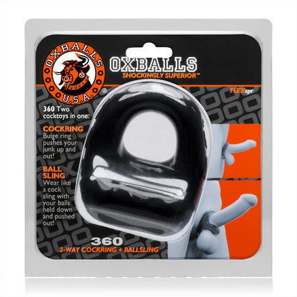 Oxballs 360 2-Way Cockring and Ballsling - Black