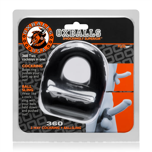 Oxballs 360 2-Way Cockring and Ballsling - Black