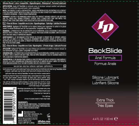 ID BackSlide Silicone-Based Anal Lubricant with Clove and Spilanthes Extract – 4.4 oz