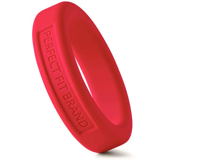 Perfect Fit Hefty Silicone and TPR Blend Penis Ring, 1.75 in (44 mm) Diameter, Red