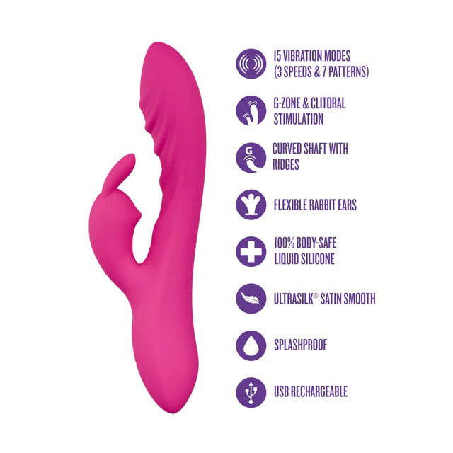 Blush Wild Lust Rabbit Vibrator with Dual Vibration Modes – Pink