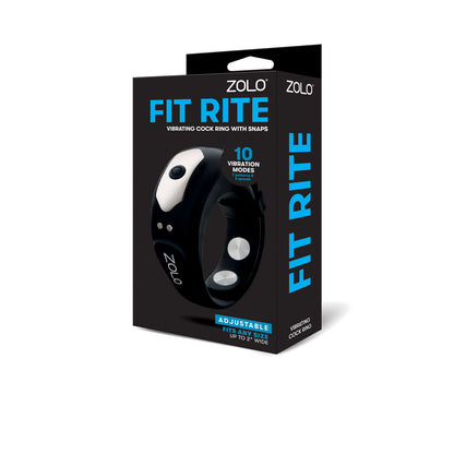 Zolo Fit Rite Vibrating Cock Ring with Snaps - Black