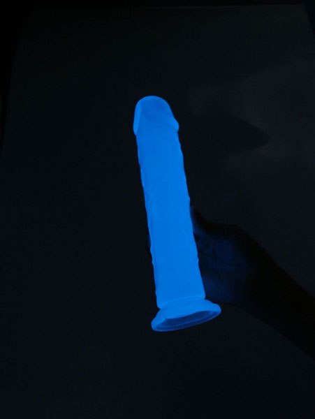 Viben Glow-in-the-Dark Periwinkle Peen Dildo 8.5" - Realistic and Waterproof