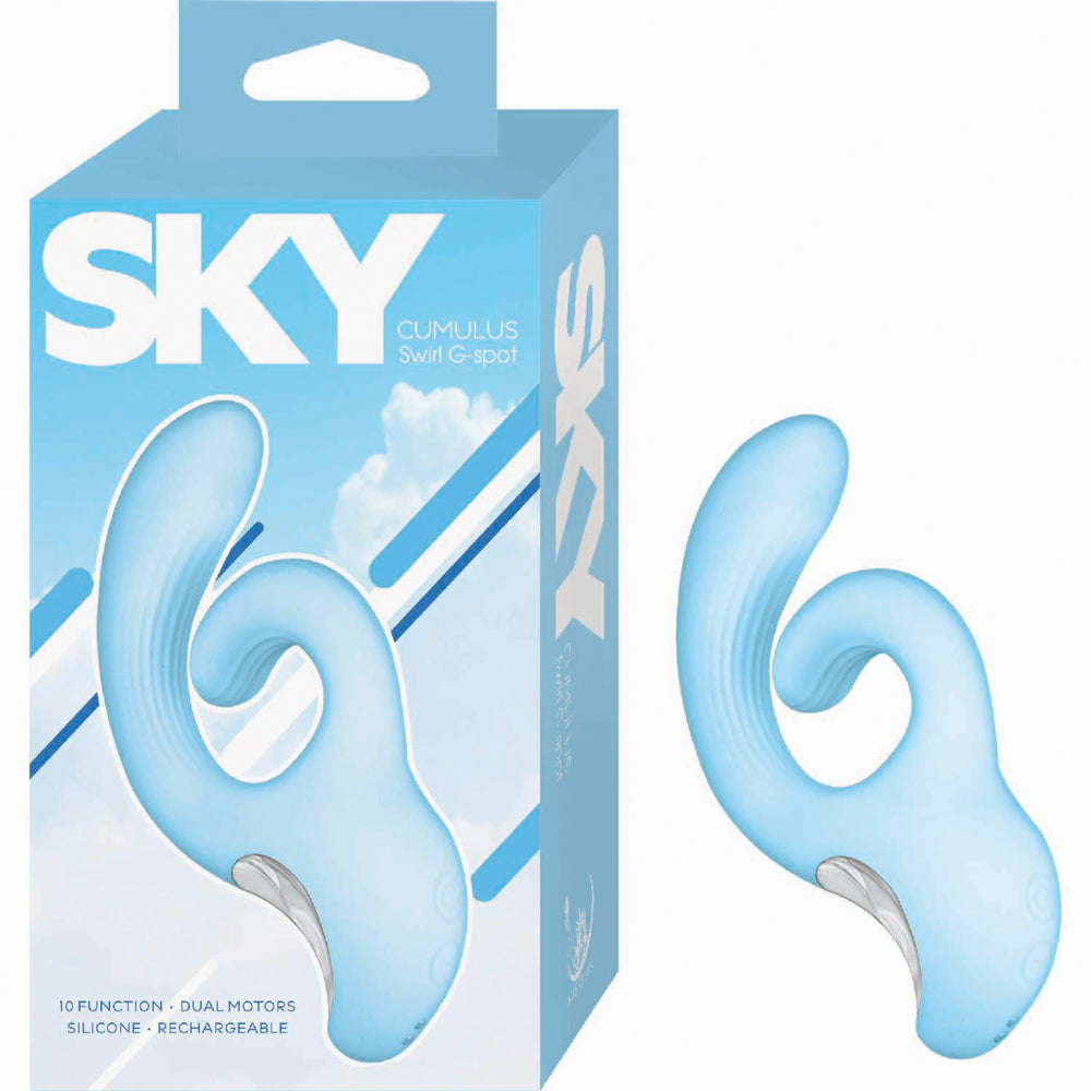 Nasstoys Sky Cumulus Swirl G Spot G-Spot Vibrator, USB-Rechargeable, Dual Motor, 10 Functions, Body-Safe Silicone, Splashproof – Blue