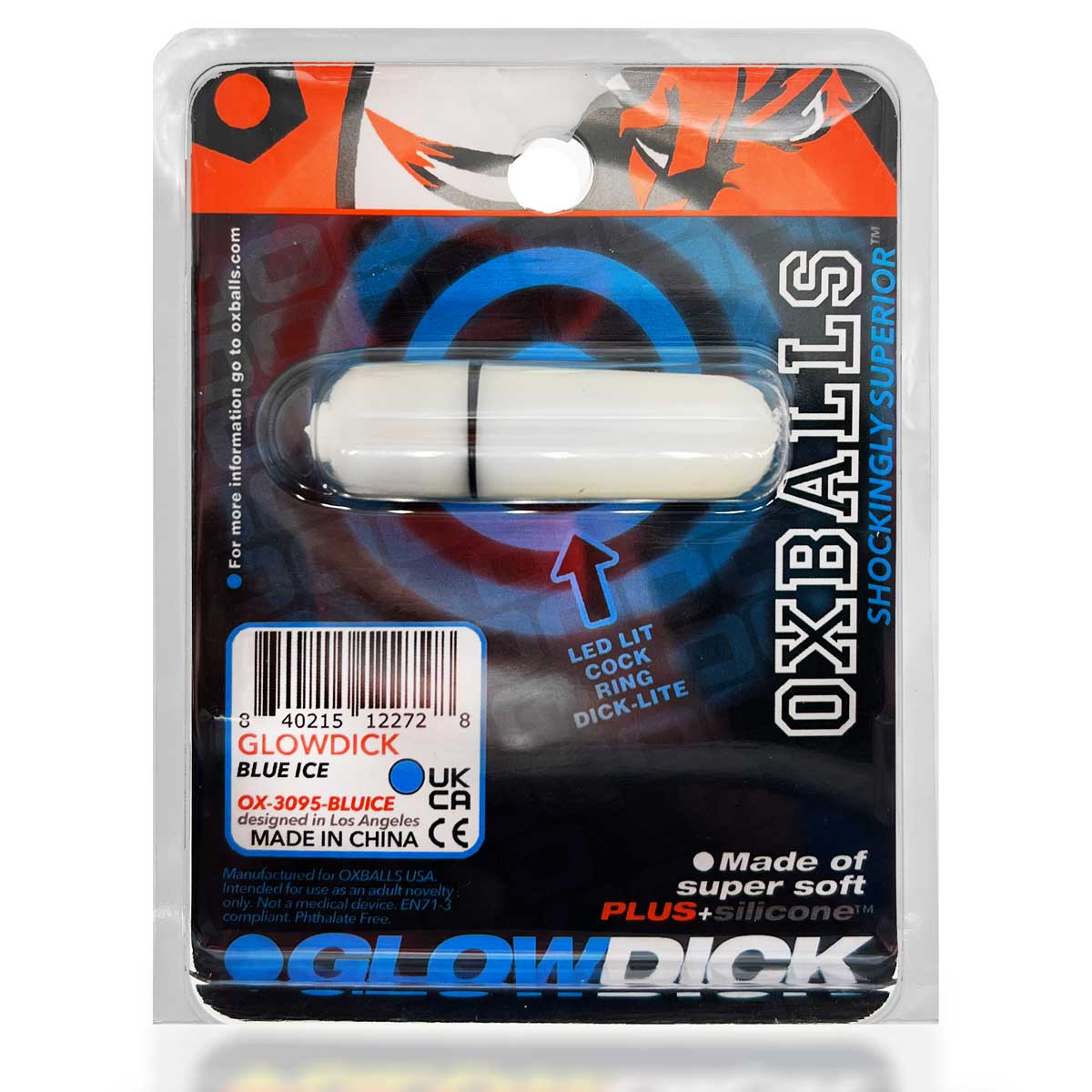 Oxballs GlowDick Cockring with LED Light – Blue Ice