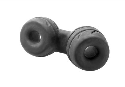 Perfect Fit Silaskin Cock & Ball Ring and Stretcher - Black