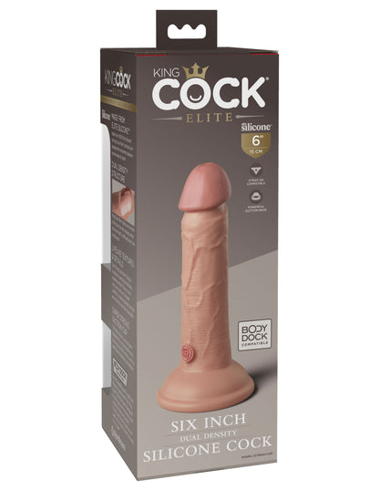 Pipedream King Cock Elite 6 Inch Silicone Dual Density Cock - Beige