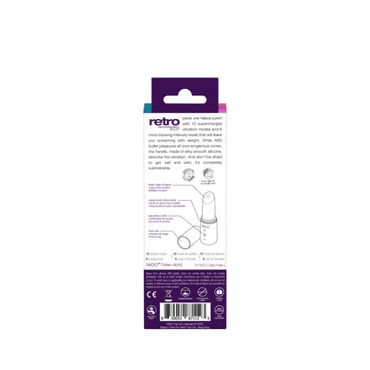 VeDO Retro Rechargeable Bullet - Multi-Function Vibrator - Purple