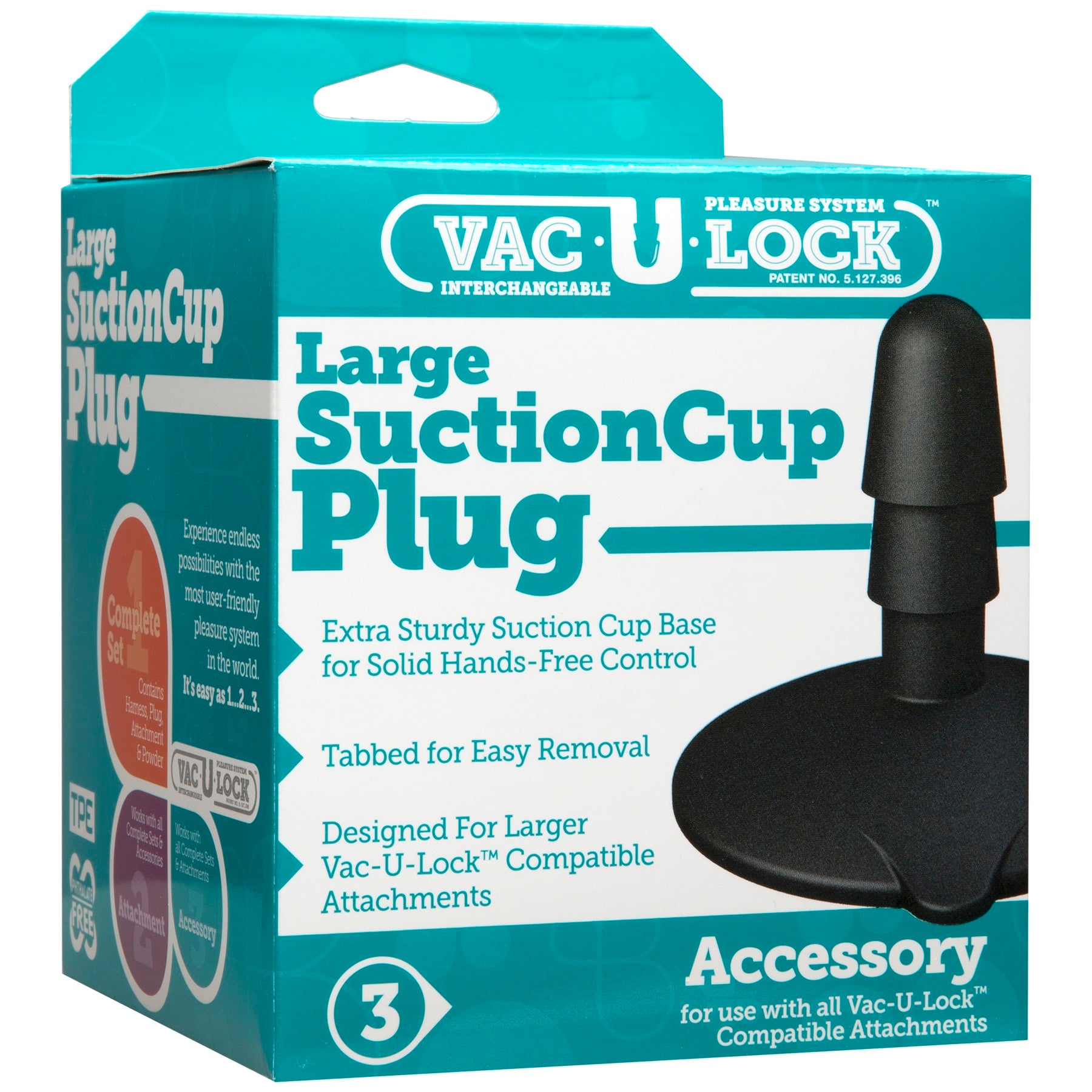 Doc Johnson Vac-U-Lock Large Black Suction Cup Plug – Black