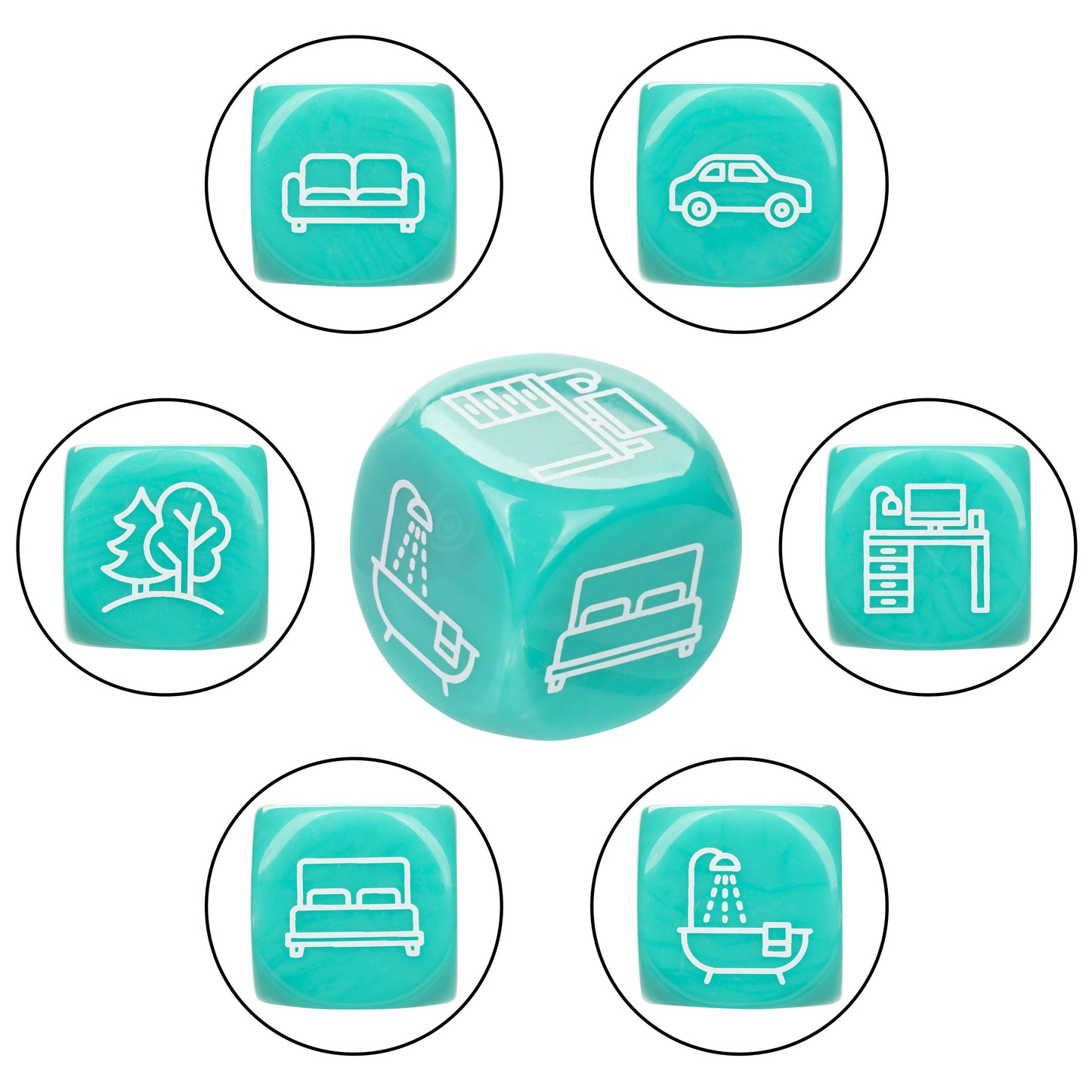 CalExotics Naughty Bits Roll With It Icon-Based Sex Dice Game – Multi-Color