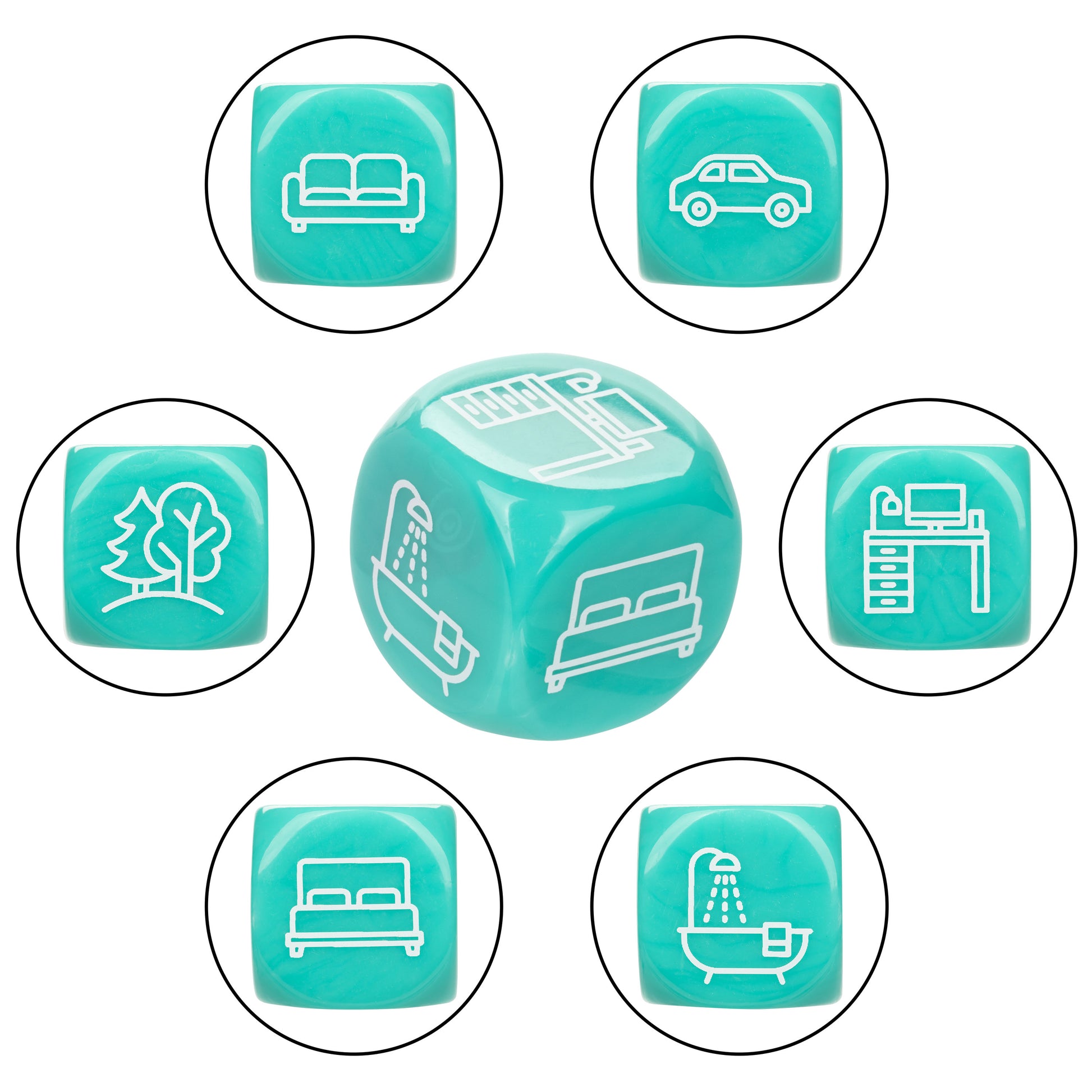 CalExotics Naughty Bits Roll With It Icon-Based Sex Dice Game – Multi-Color