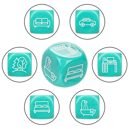 CalExotics Naughty Bits Roll With It Icon-Based Sex Dice Game – Multi-Color