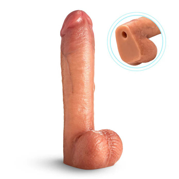 XR Brands 12" Cock Lock Dildo - Realistic Design - White
