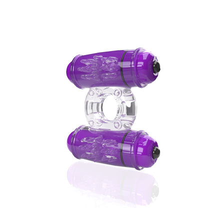 Screaming O 4B Double Wammy Vibrating Ring – Purple