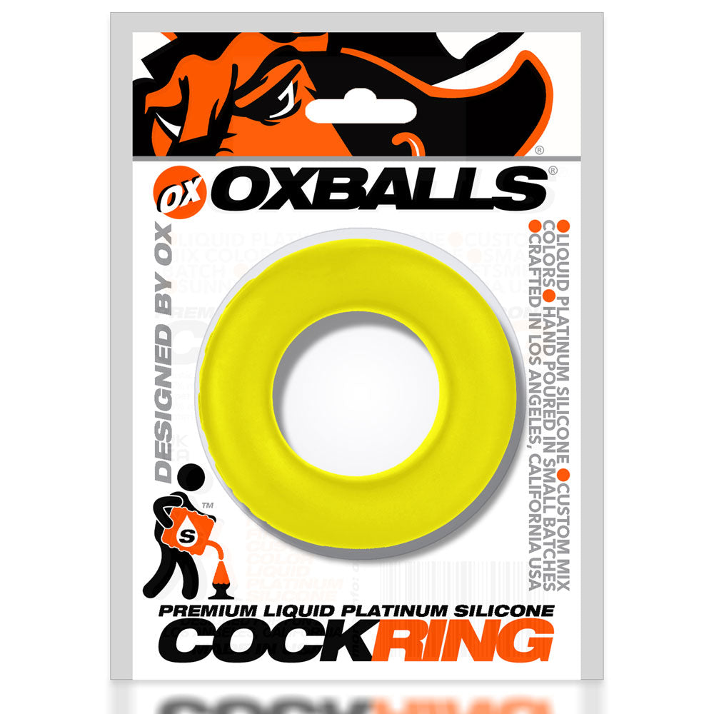 Oxballs COCK-T Comfort Cockring - Acid Yellow - Soft Silicone Design