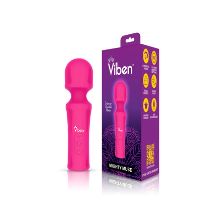 Viben Mighty Muse Mini Massager – Hot Pink – Multi-Speed & Vibration Patterns