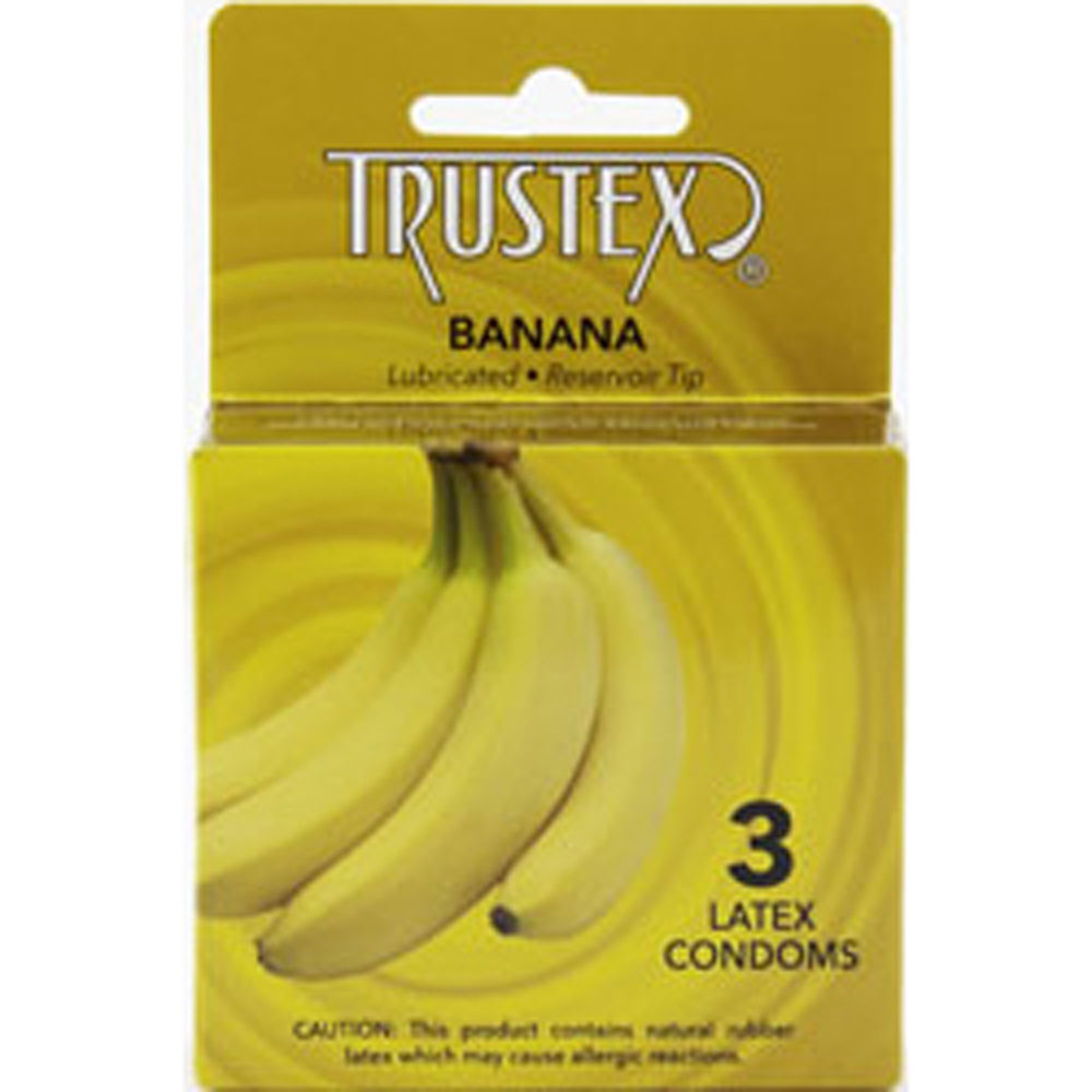Trustex Flavored Lubricated Condoms - Banana Flavor - 3 Pack