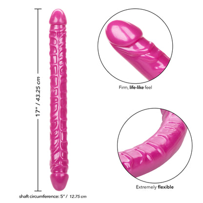 CalExotics Size Queen 17" Dual-Ended Dong – Pink