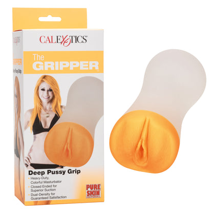 CalExotics Gripper Deep Pussy Grip - Closed Ended Heavy-Duty Masturbator - Orange