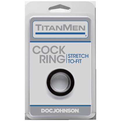 Doc Johnson Titanmen Cock Ring - Stretchable, Black