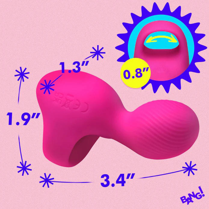 XR Brands Silicone Finger Vibe – Pink – Multi-Speed Waterproof Vibrator