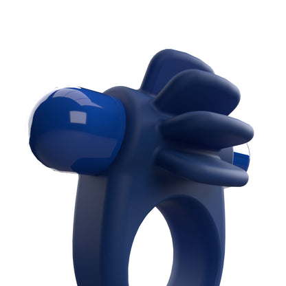 4B Skooch Vibrating Cock Ring with Flexible Fins - Blue