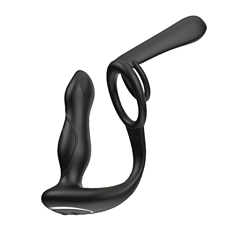 Nasstoys Enhancer Vibro Plug and Penis Sheath - Black - Dual Motor, 7 Vibration Functions