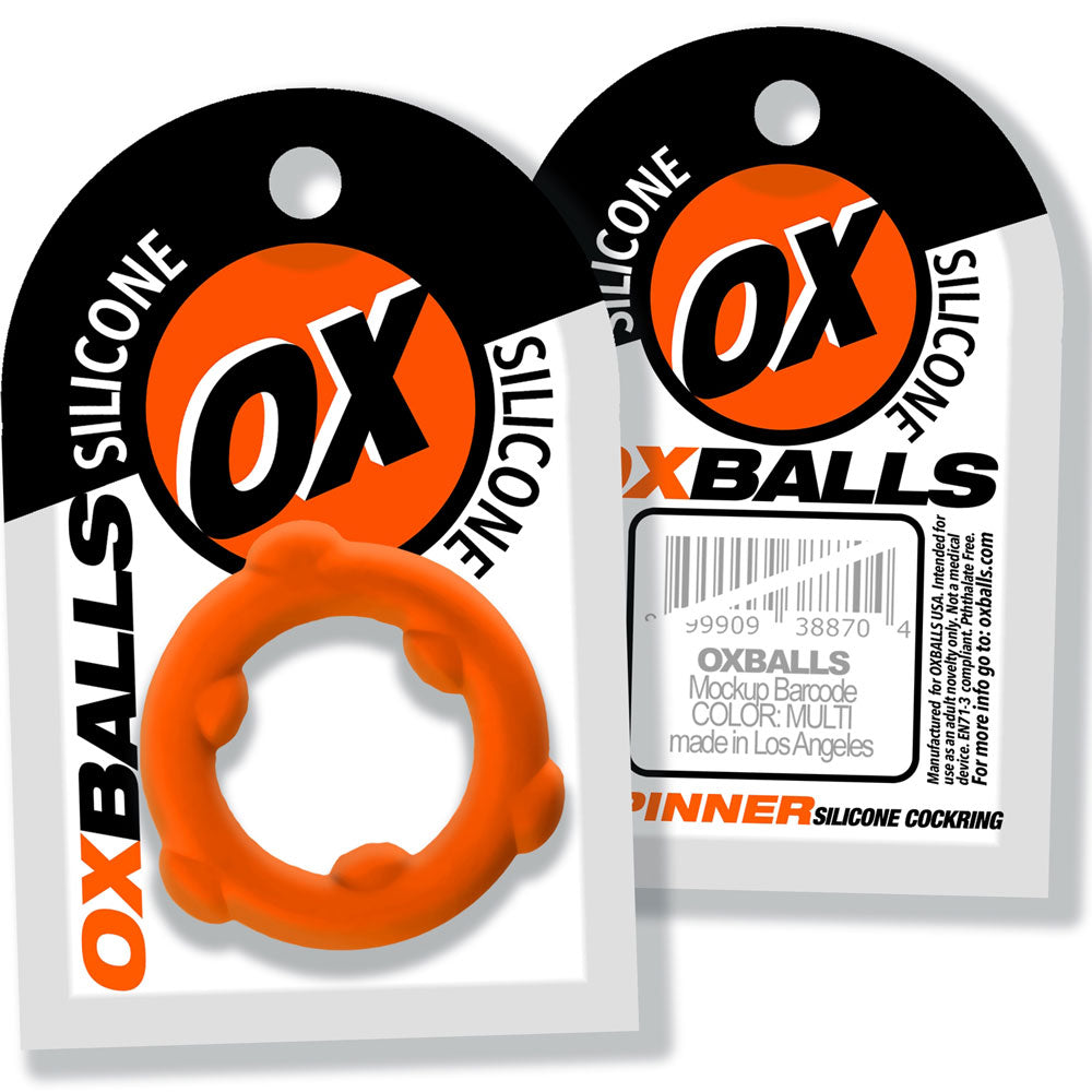 Oxballs Spinner Single Silicone Ring – Orange – Mega-Stretch Cockring
