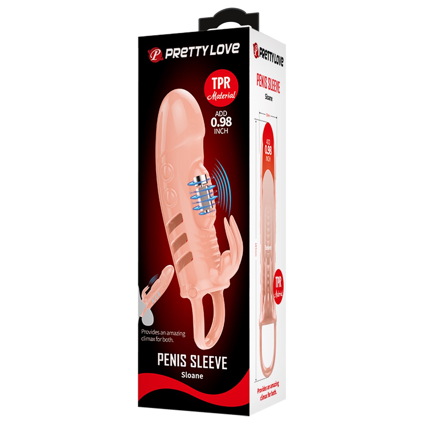 Pretty Love Sloane Vibrating Rabbit Cock Sleeve - Flesh