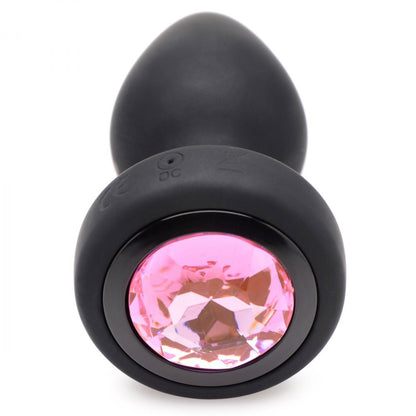 XR Brands 28x Silicone Vibrating Anal Plug with Remote - Pink