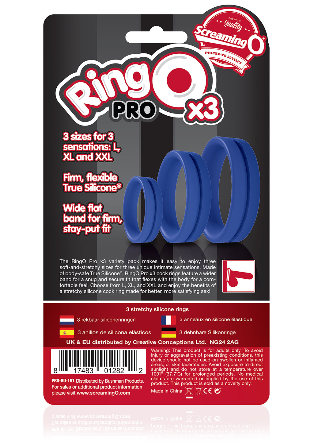Screaming O RingO Pro X3 Cock Ring – Blue