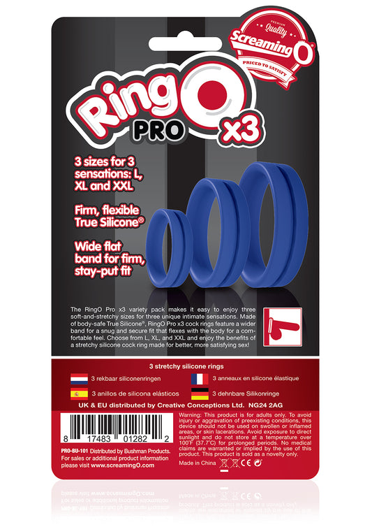 Screaming O RingO Pro X3 Cock Ring – Blue