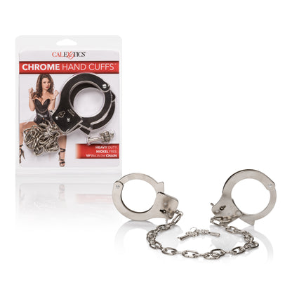 CalExotics Heavy Duty Nickel-Free Hand Cuffs with Safety Release – Silver
