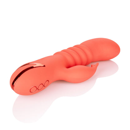 CalExotics Orange County Cutie Ergonomic Massager with Vibration and Thrusting Functions - Orange