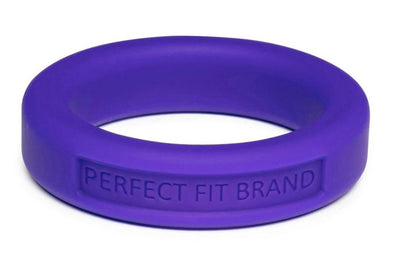 Perfect Fit Hefty Silicone-TPR Blend Penis Ring, 1.4 in (36 mm) Diameter – Purple