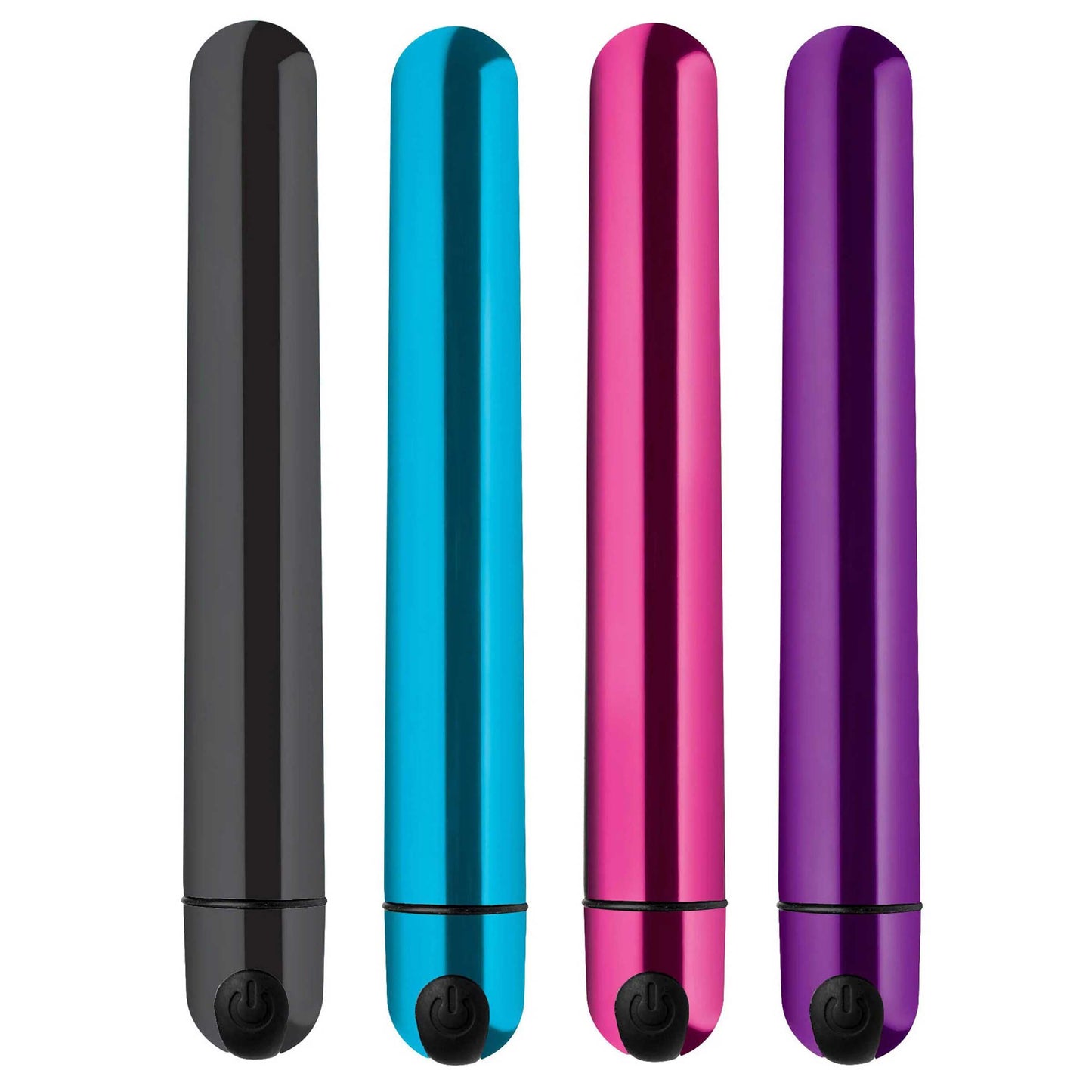 XR Brands 10x Slim Metallic Bullet - Pink - Waterproof Rechargeable Vibrator