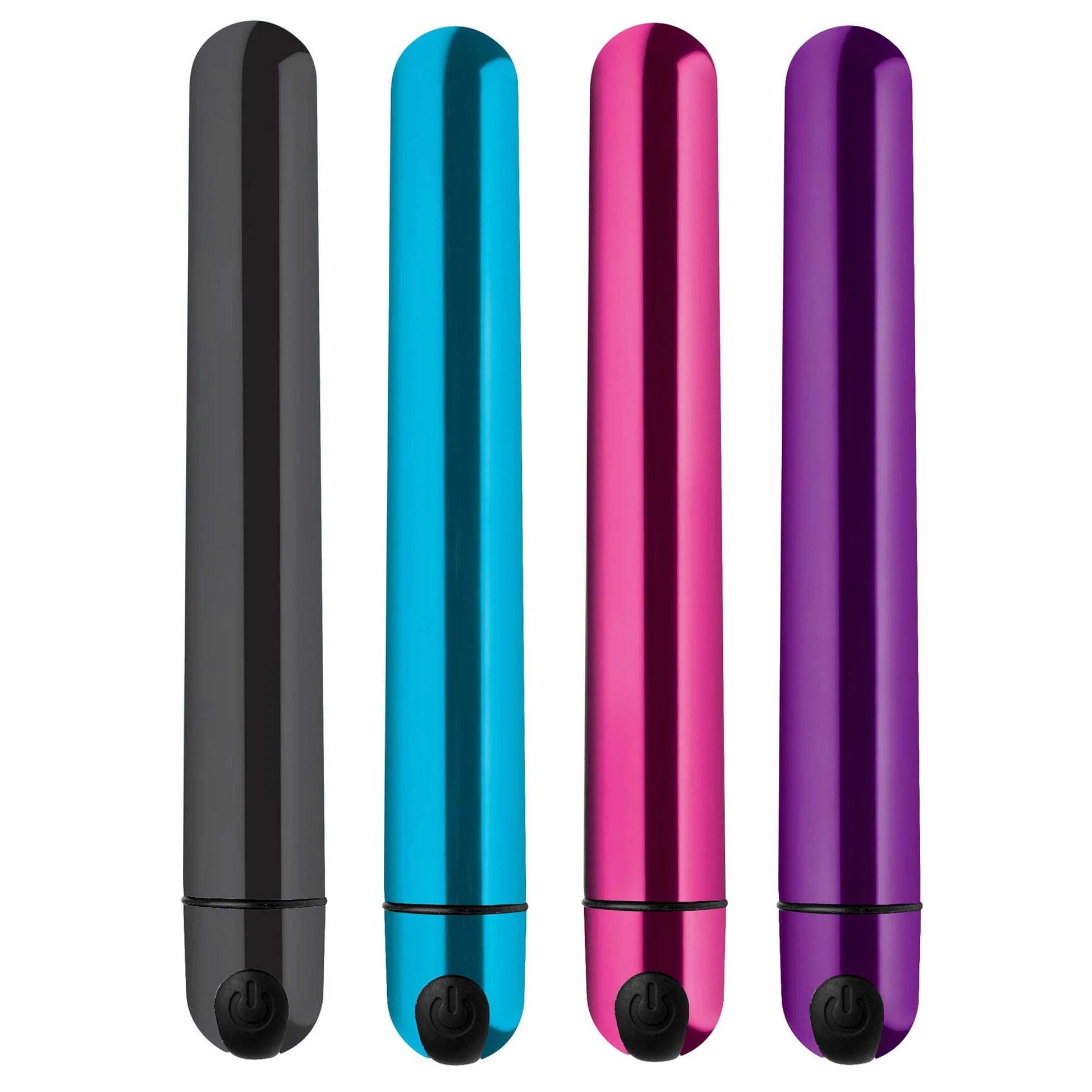 XR Brands 10x Slim Metallic Bullet - Pink - Waterproof Rechargeable Vibrator