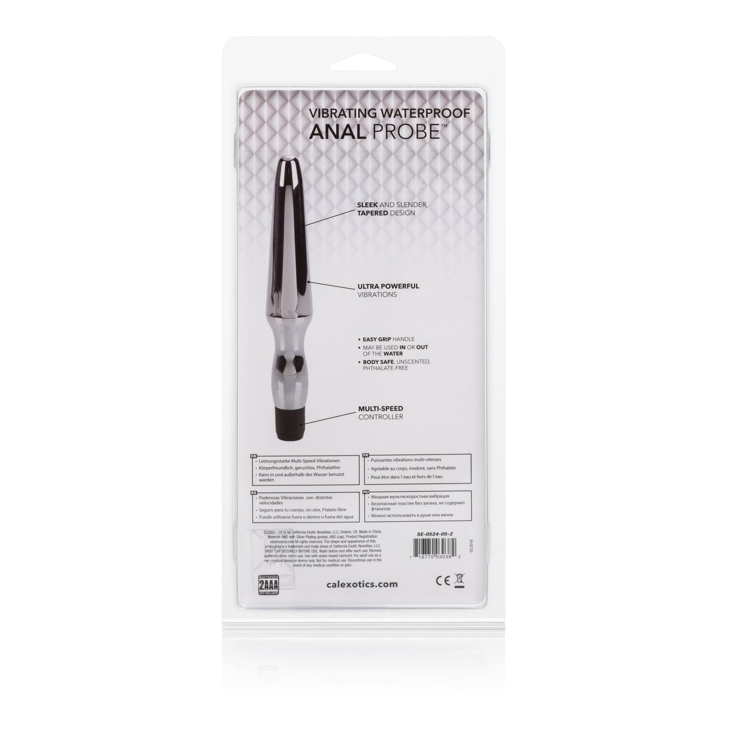 Fujikos Waterproof Anal Probe - Multi-Speed Vibrating Silver Probe
