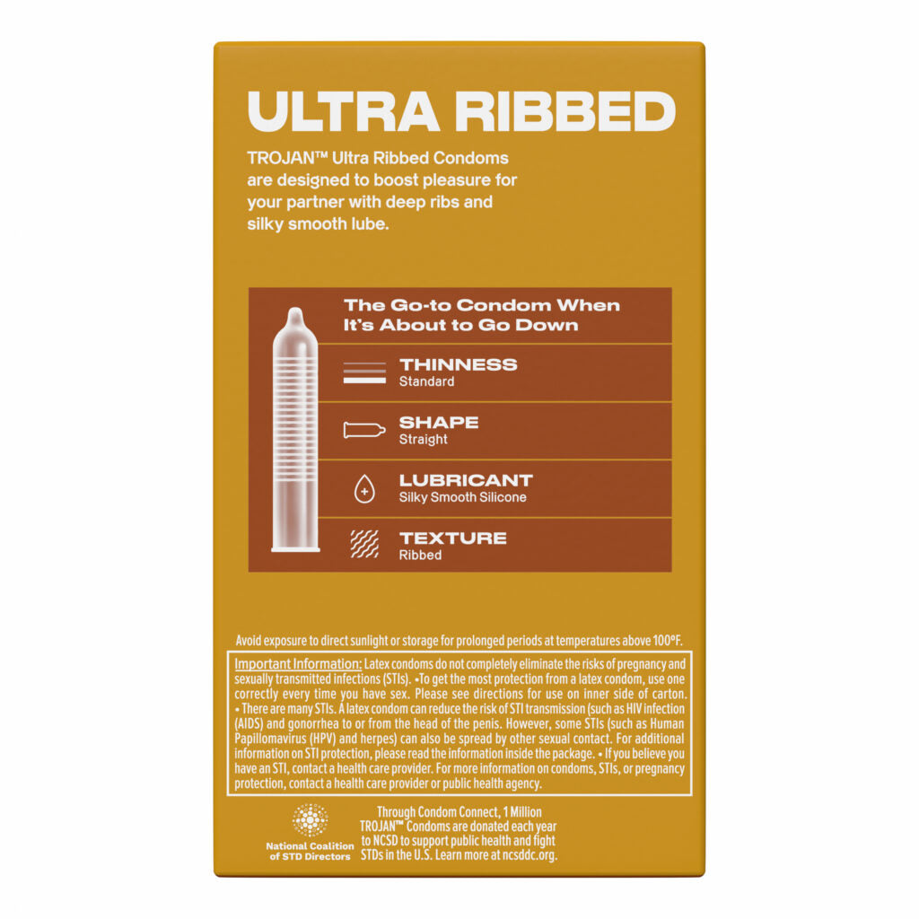 Trojan Stimulations Ultra-Ribbed Condoms – Extra Stimulation – 12 Pack