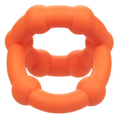 CalExotics Alpha Liquid Silicone All Star Ring – Orange Cock Ring with Scrotum Support