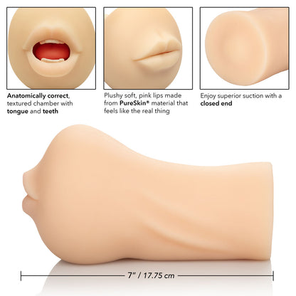 CalExotics Stroke It Mouth - Realistic Stroker with Textured Chamber - Ivory