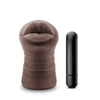 Blush Hot Chocolate Renee Realistic Vibrating Stroker – Brown