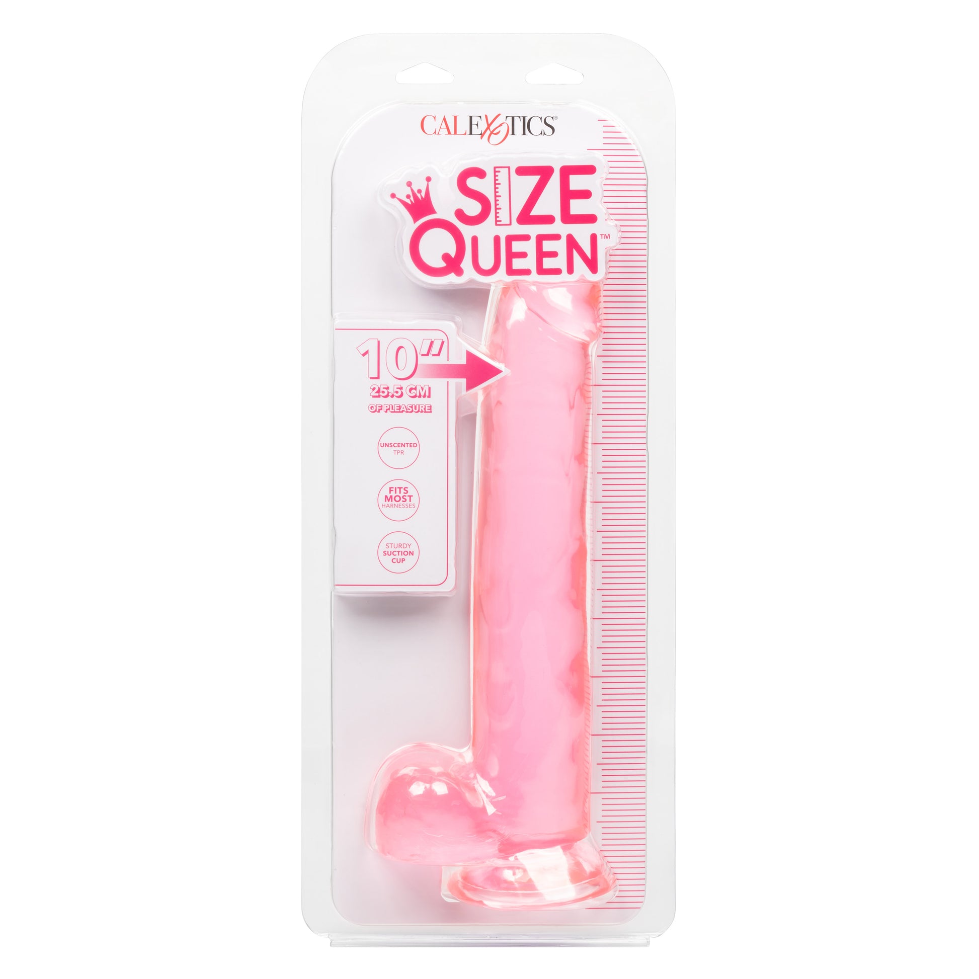 CalExotics Size Queen 10-Inch Dildo with Suction Cup Base - Pink
