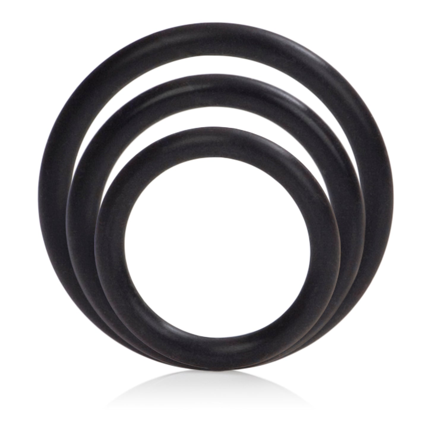 CalExotics Silicone Support Rings Set - Black - Erection Enhancers