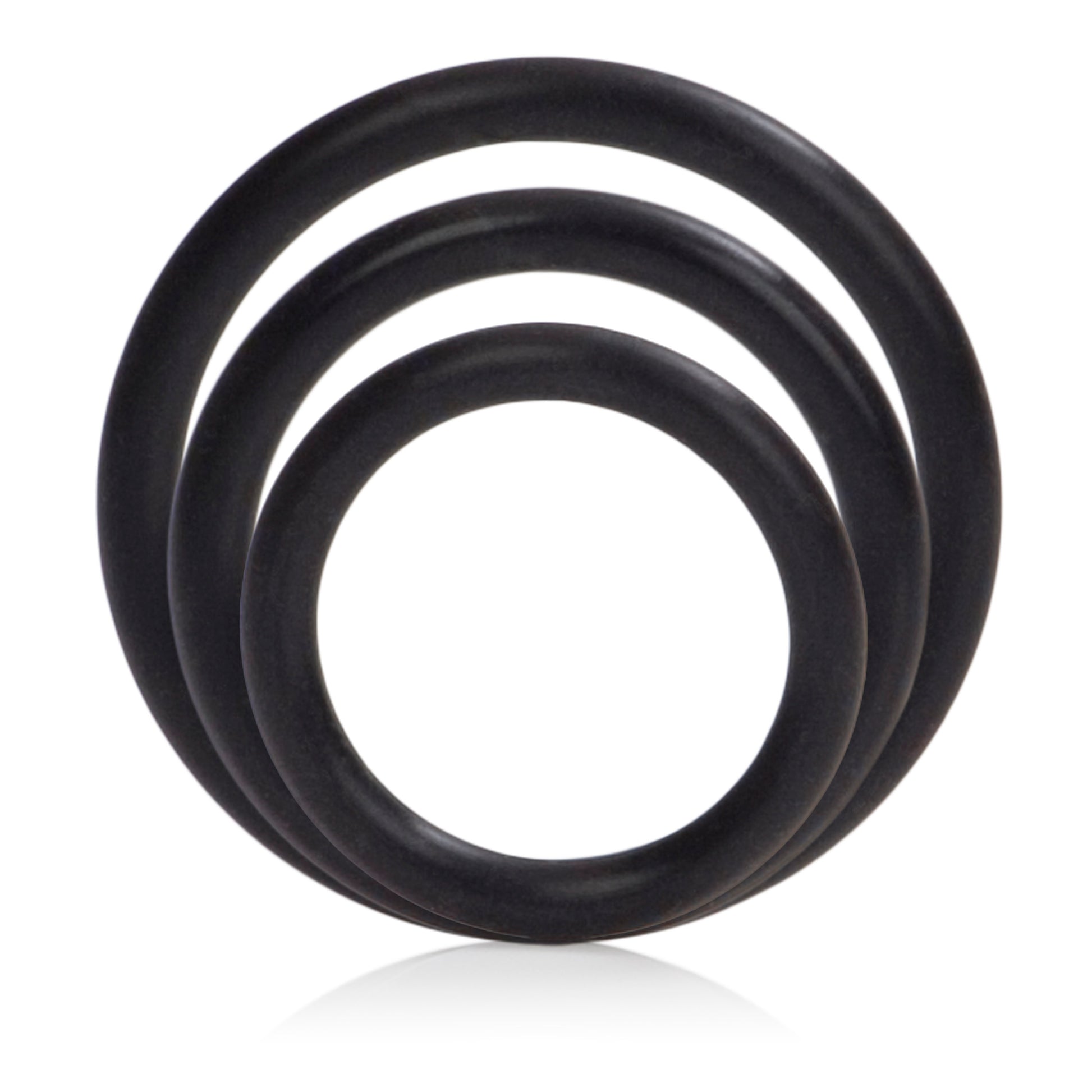 CalExotics Silicone Support Rings Set - Black - Erection Enhancers