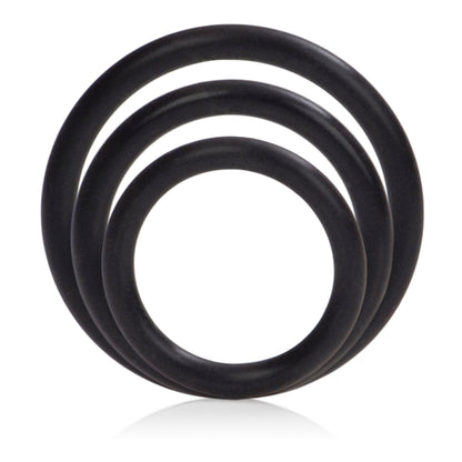 CalExotics Silicone Support Rings Set - Black - Erection Enhancers