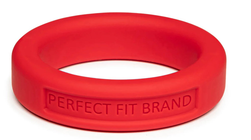 Perfect Fit Hefty Silicone and TPR Blend Penis Ring, 1.75 in (44 mm) Diameter, Red