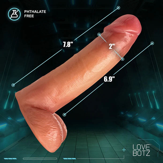 XR Brands 8" Cock Lock Dildo with Balls - Realistic Design in Light Color