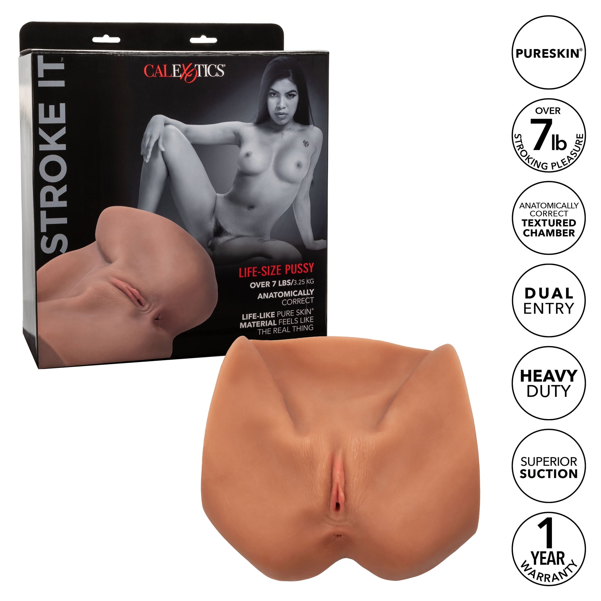 CalExotics Stroke It Life-Size Pussy Stroker - Brown